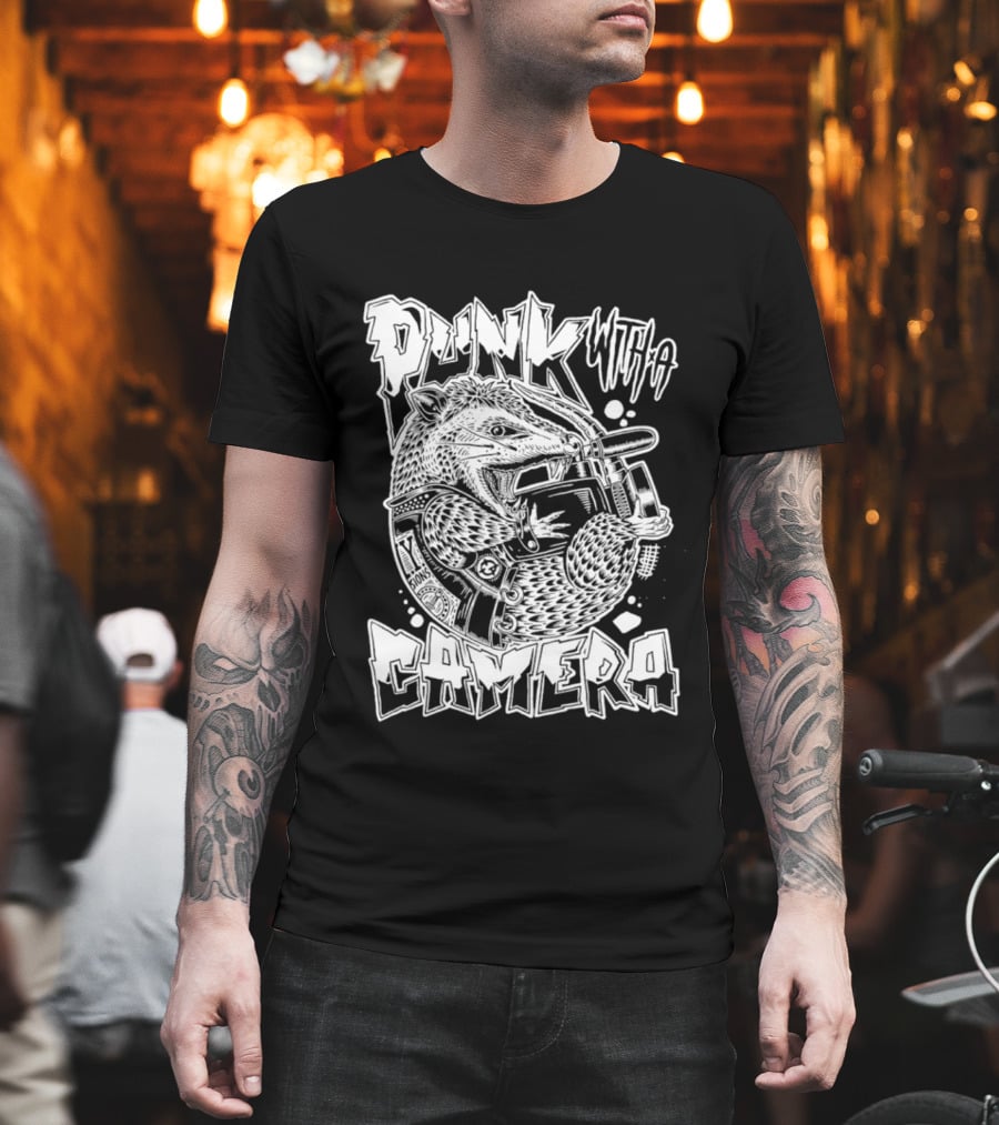 Punk With A Camera Punk Rock Possum T-Shirt