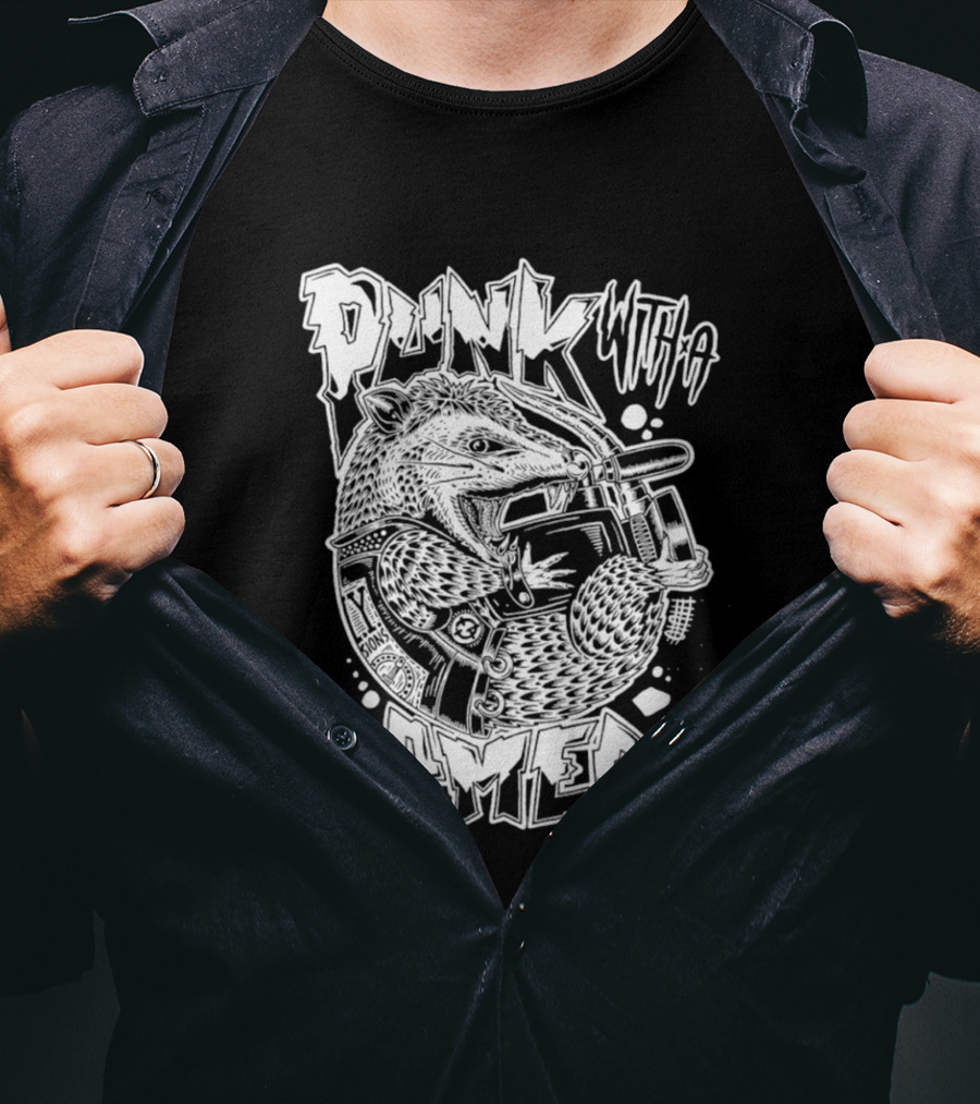 Punk With A Camera Punk Rock Possum T-Shirt