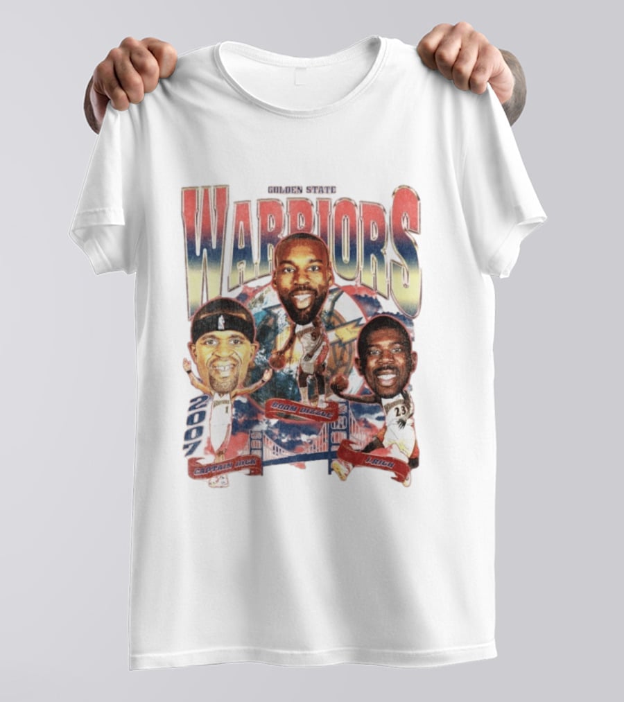 Golden State Warriors 2007 Captain Jack Boom Dizzle J Rich Basketball T-Shirt