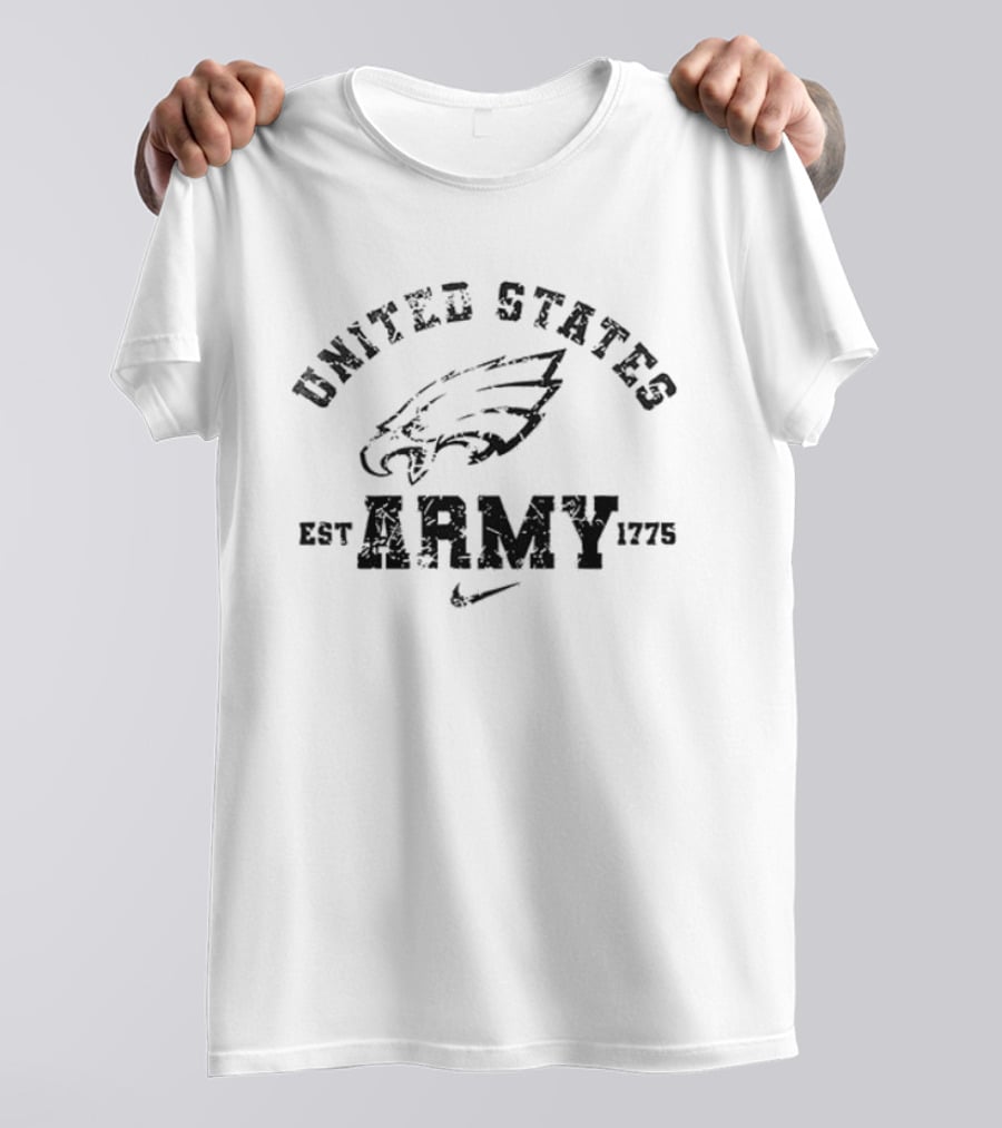 Philadelphia Eagles United States Army Est 1775 Eagles Skull Once A Soldier Always A Soldier T-Shirt