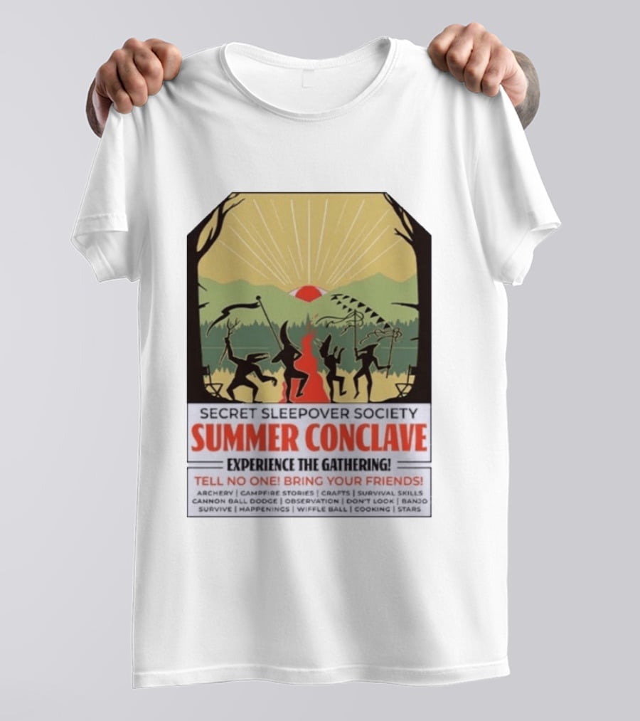Secret Sleepover Society Summer Conclave Experience The Gathering Archery Campfire Stories Crafts Survival Skills T-Shirt