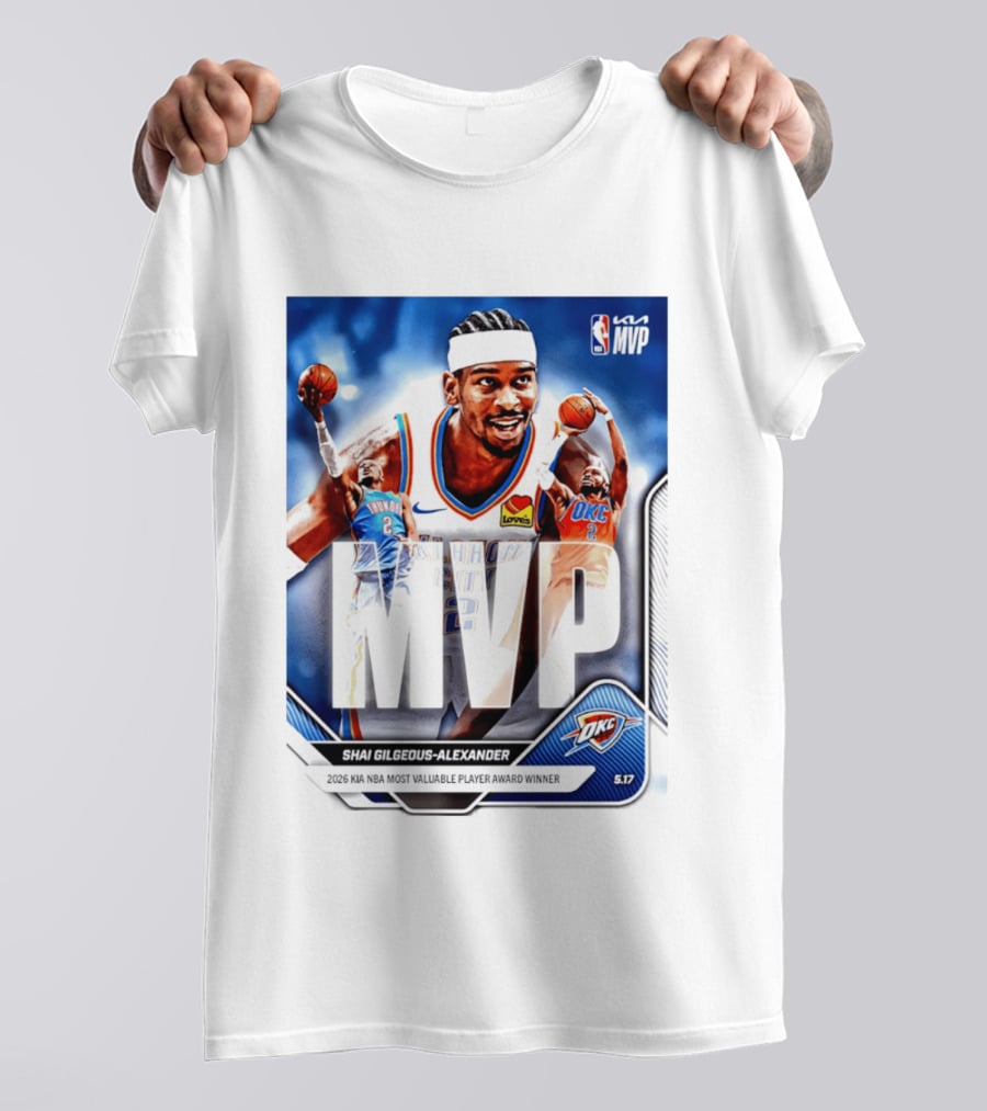 Shai Gilgeous Alexander Oklahoma City Thunder 2026 Kia NBA MVP Most Valuable Player Award Winner T-Shirt