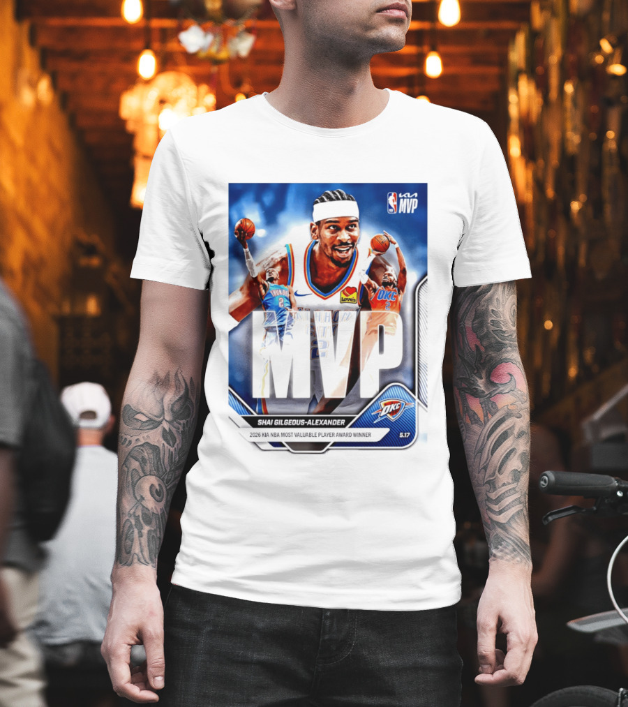 Shai Gilgeous Alexander Oklahoma City Thunder 2026 Kia NBA MVP Most Valuable Player Award Winner T-Shirt