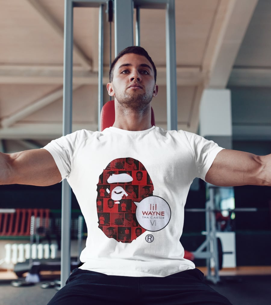 Lil Wayne Tha Carter VI BAPE Collaboration Red Photo Collage T-Shirt