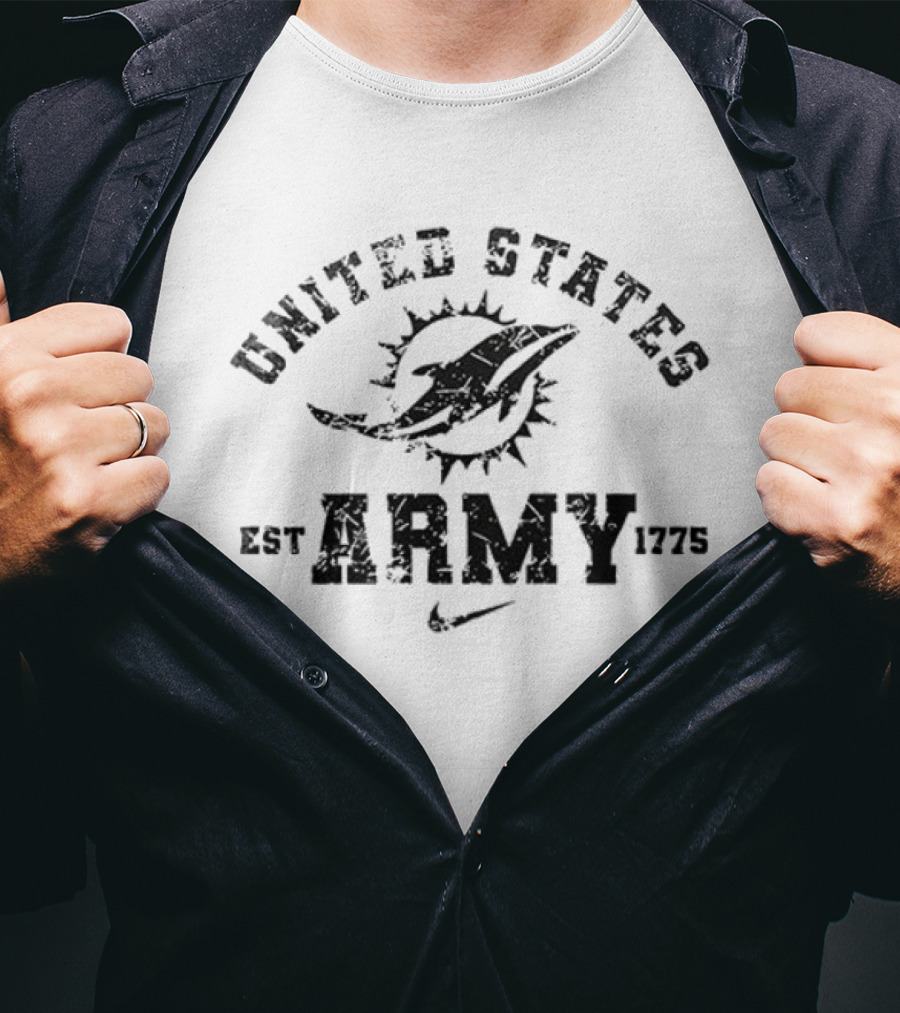 United States Army 1775 Miami Dolphins T-Shirt