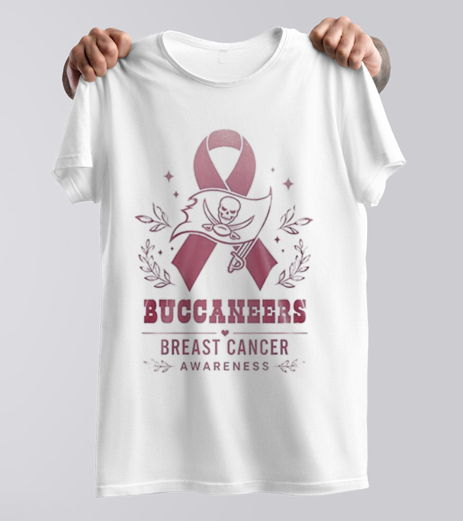 Tampa Bay Buccaneers Breast Cancer Awareness Ribbon Support T-Shirt