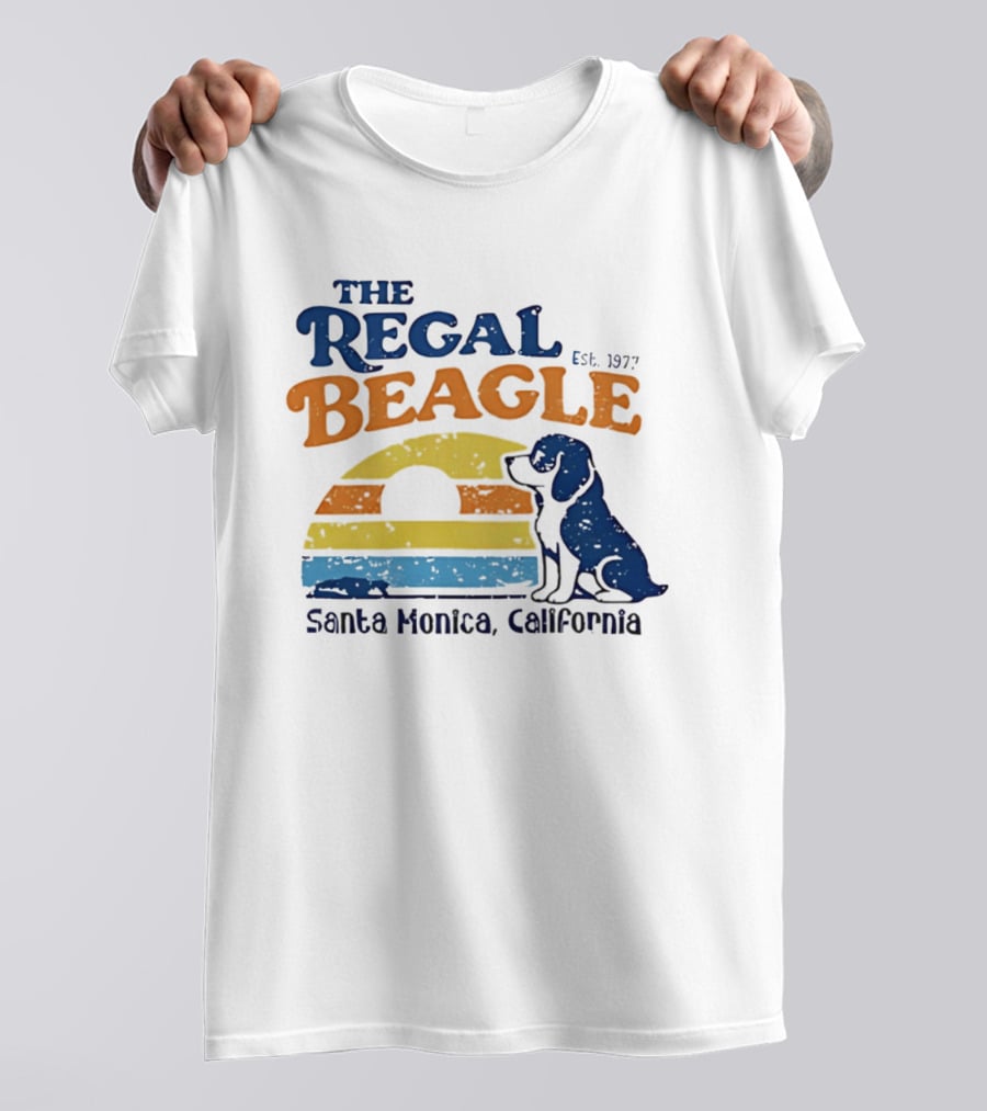 The Regal Beagle Santa Monica California Est 1977 Sunset Dog T-Shirt
