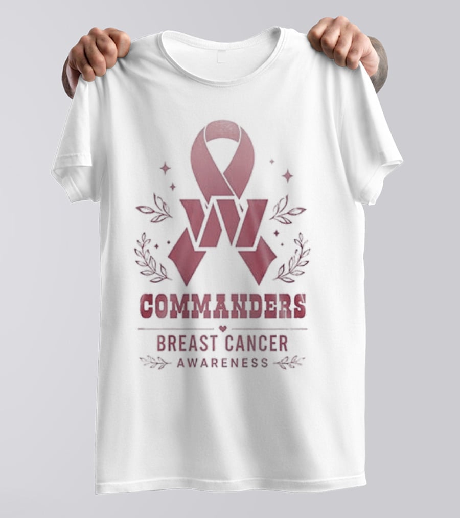 Commanders Breast Cancer Awareness Ribbon Hope And Strength Support T-Shirt