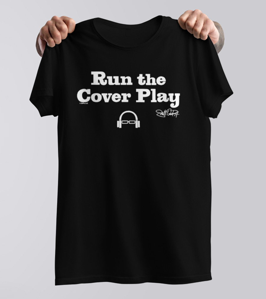 Run The Cover Play Scott Van Pelt Headphones Signature T-Shirt