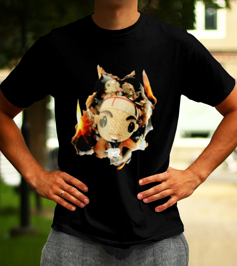 Street Mob Chuyin Los Locos Nunca Mueren Burning Plush Doll Fiery T-Shirt