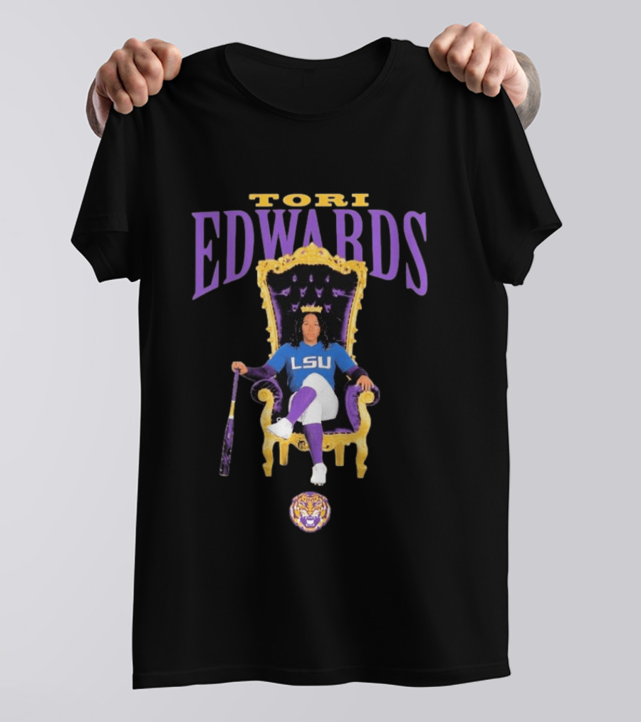 Tori Edwards LSU Tigers Softball Throne 2026 T-Shirt