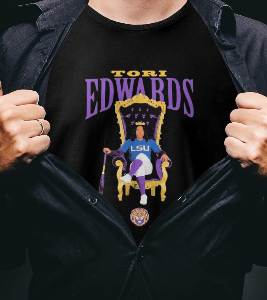 Tori Edwards LSU Tigers Softball Throne 2026 T-Shirt