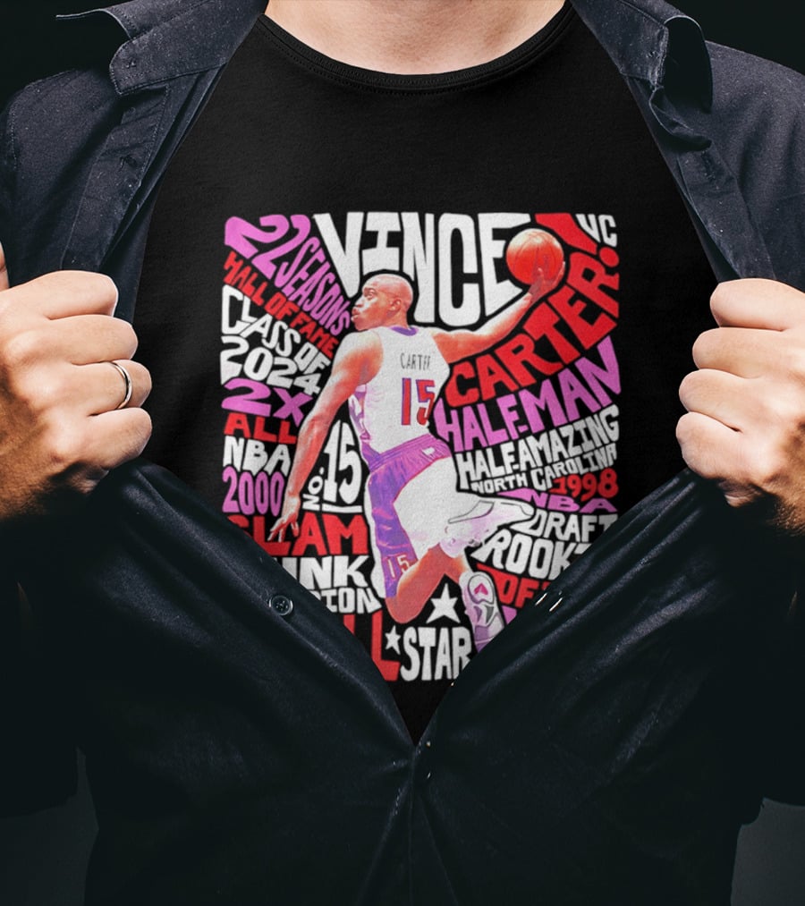 Vince Carter Toronto Raptors Slam Dunk Champion Half Man Half Amazing T-Shirt