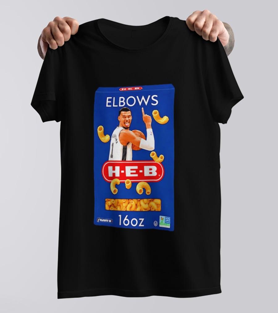 San Antonio Spurs Wemby HEB Elbows 16oz Playoffs Meme T-Shirt
