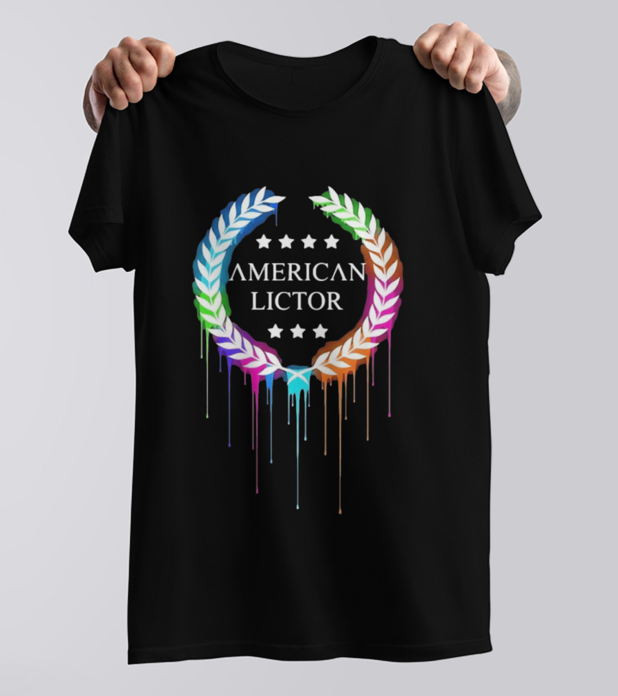American Lictor Rainbow Laurel Wreath Stars T-Shirt