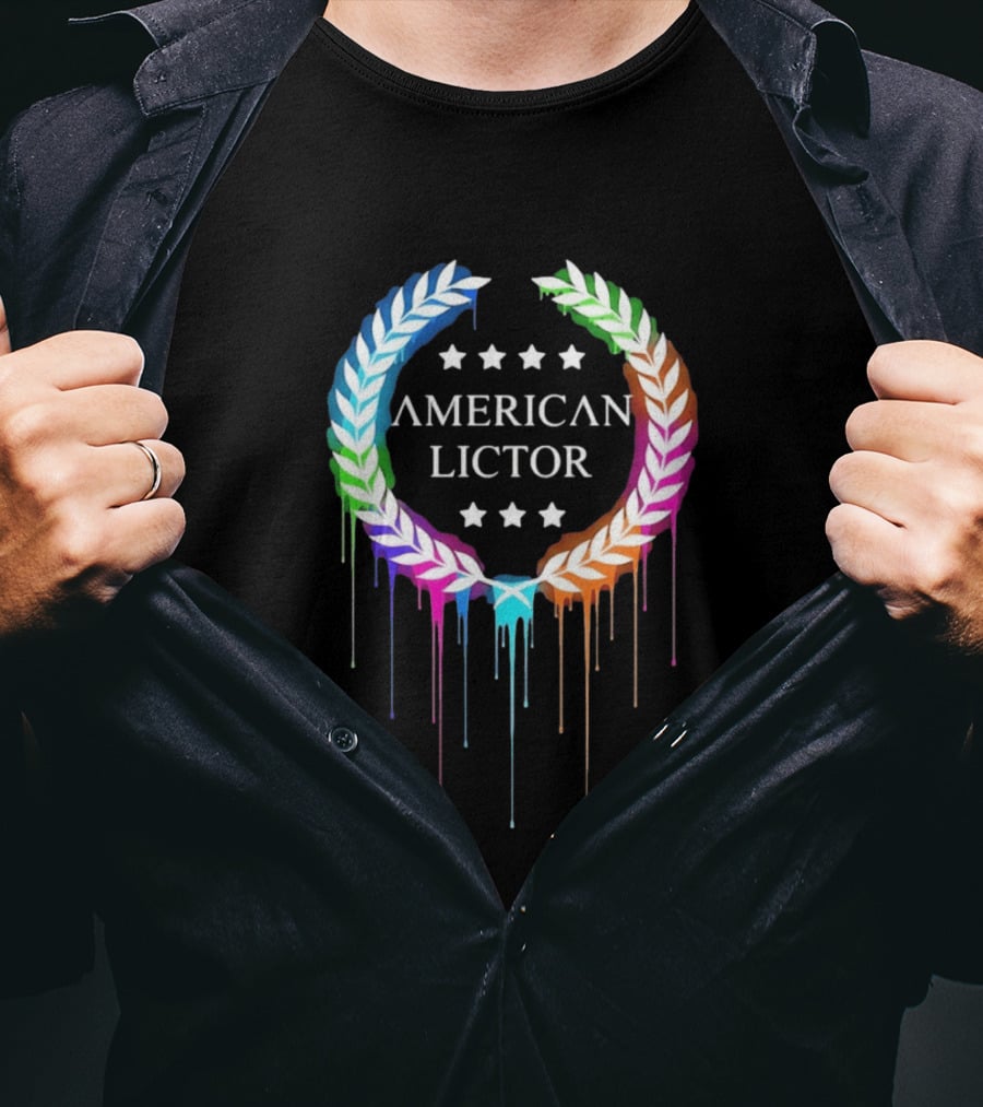 American Lictor Rainbow Laurel Wreath Stars T-Shirt