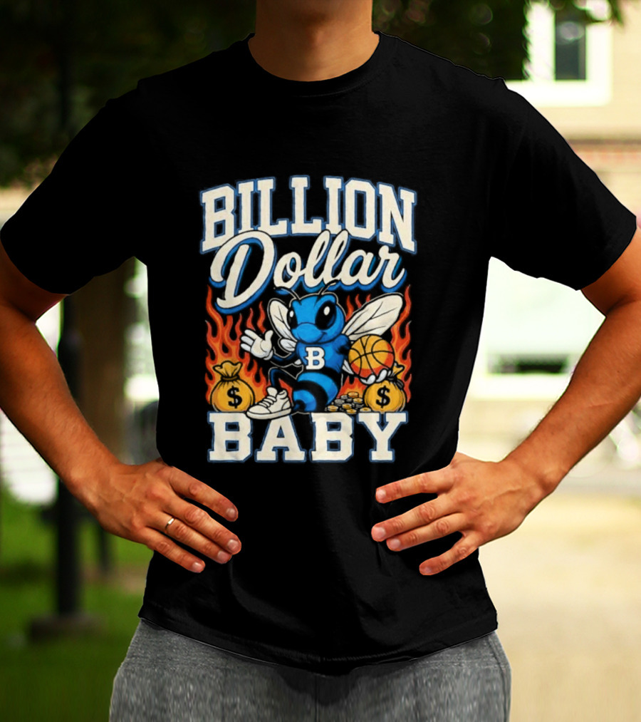 Billion Dollar Baby Hornets Mascot Fire And Moneybags T-Shirt