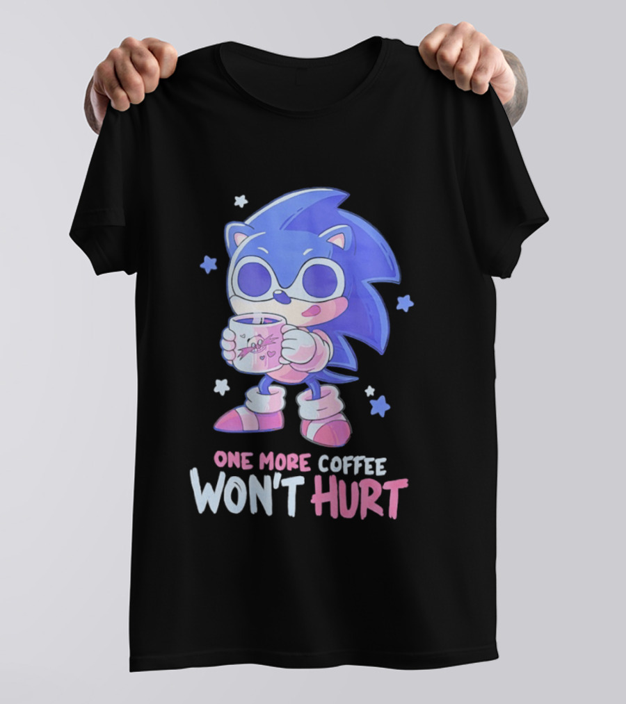 Sonic Hedgehog One More Coffee Won't Hurt Cartoon T-Shirt
