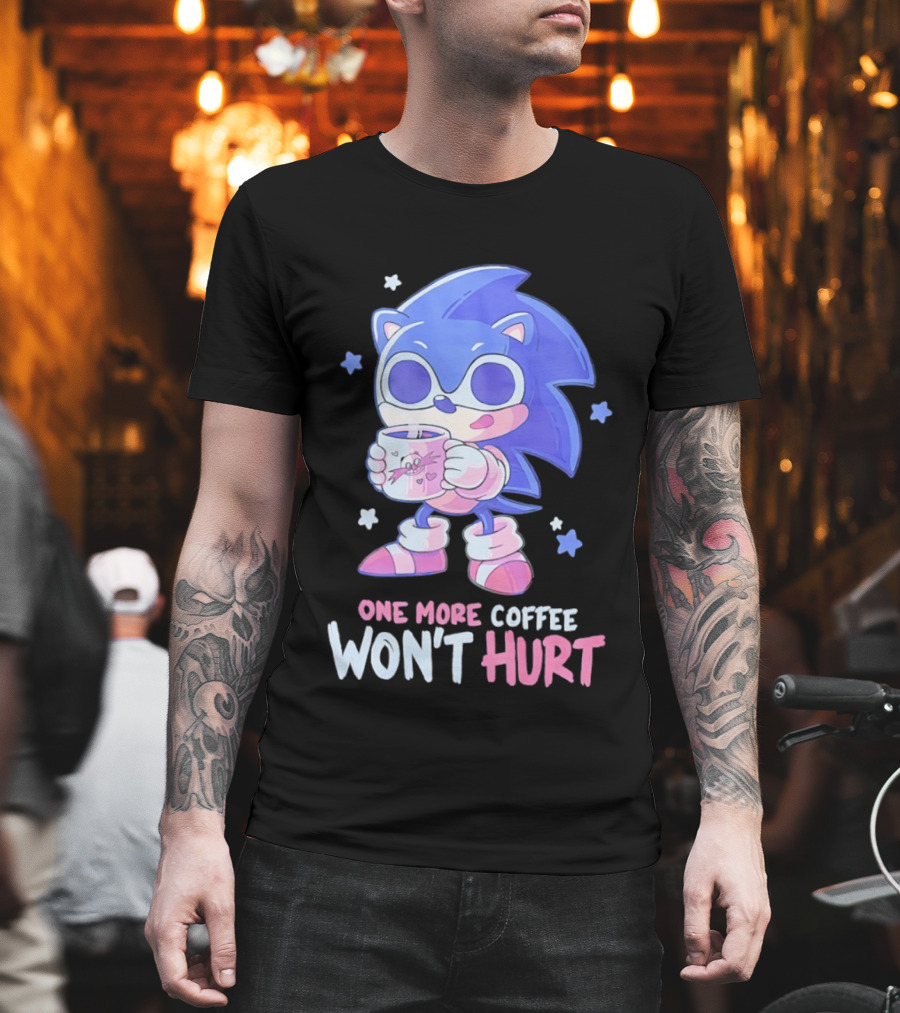 Sonic Hedgehog One More Coffee Won't Hurt Cartoon T-Shirt