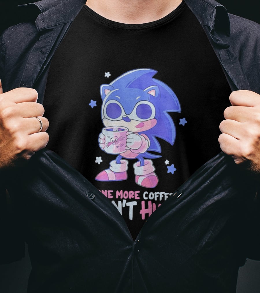 Sonic Hedgehog One More Coffee Won't Hurt Cartoon T-Shirt