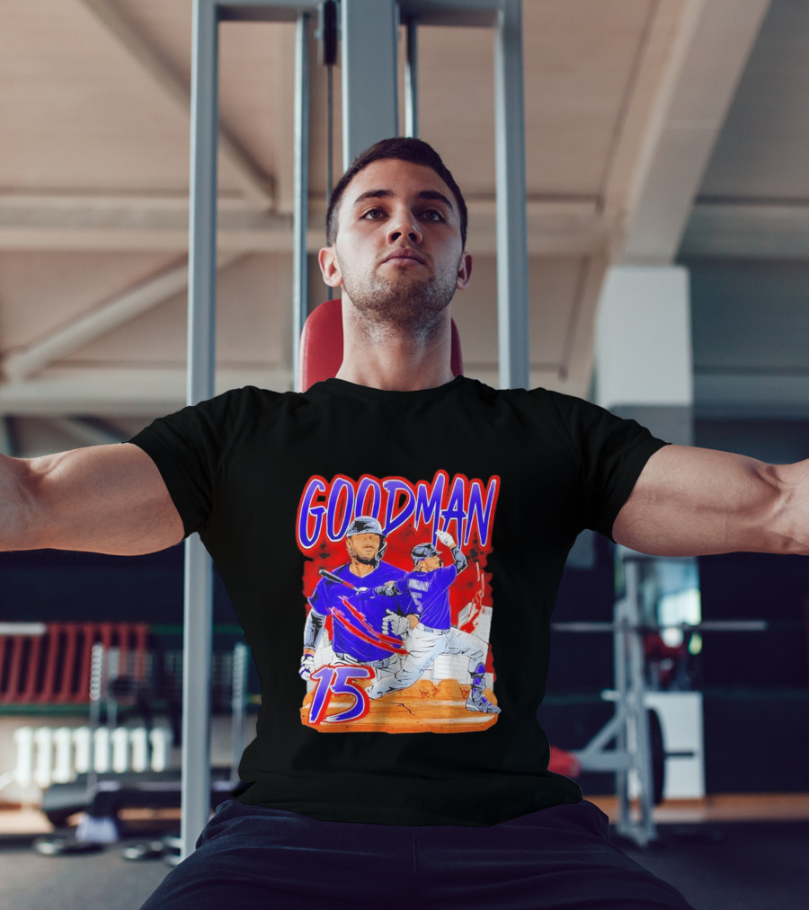 Goodman Baseball Action And Number 15 Illustration Euphoria Rise T-Shirt