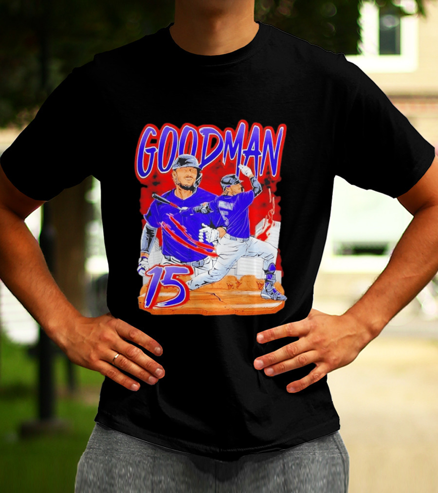 Goodman Baseball Action And Number 15 Illustration Euphoria Rise T-Shirt