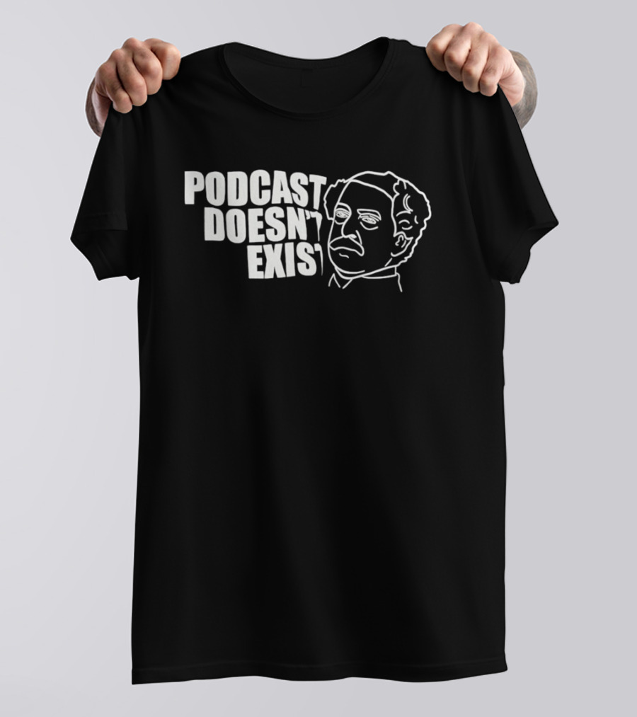 Podcast Doesn't Exist Vintage Minimalist Line Art Face T-Shirt