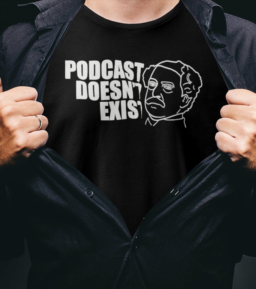 Podcast Doesn't Exist Vintage Minimalist Line Art Face T-Shirt