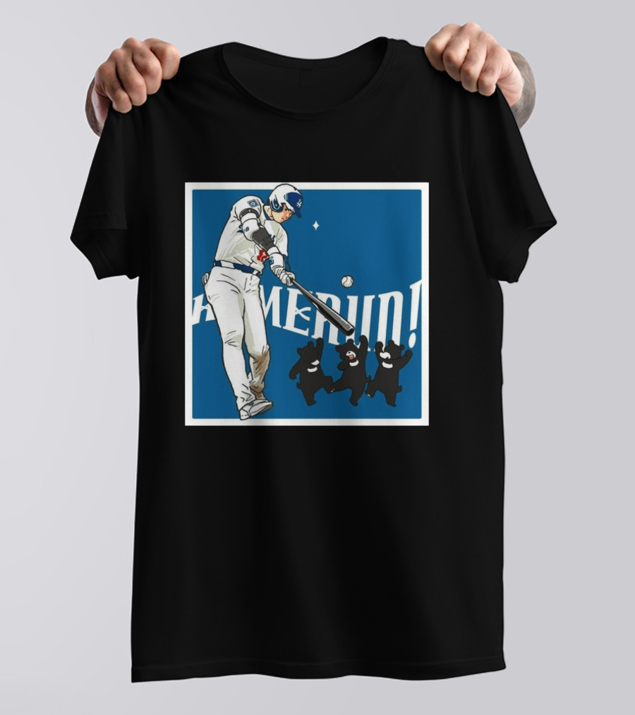 Shohei Ohtani Los Angeles Dodgers Home Run Anime Bears T-Shirt