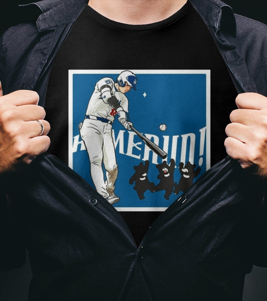 Shohei Ohtani Los Angeles Dodgers Home Run Anime Bears T-Shirt
