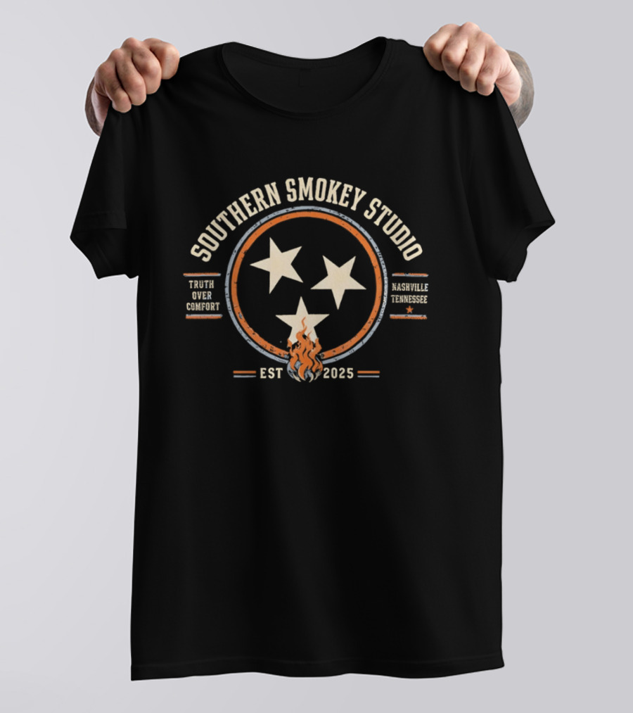 Southern Smokey Studio Nashville Tennessee Truth Over Comfort Est 2025 T-Shirt