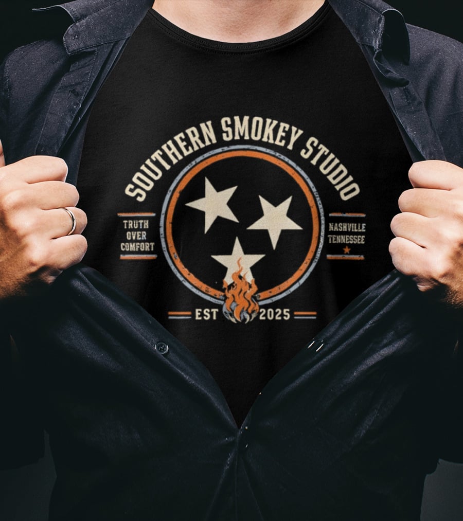 Southern Smokey Studio Nashville Tennessee Truth Over Comfort Est 2025 T-Shirt