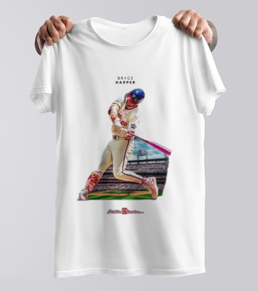 Bryce Harper Philadelphia Phillies Baseball Action Stadium Scene T-Shirt