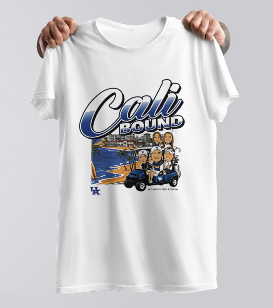 Kentucky Wildcats Women's Golf Cali Bound Team Caricature NCAA T-Shirt