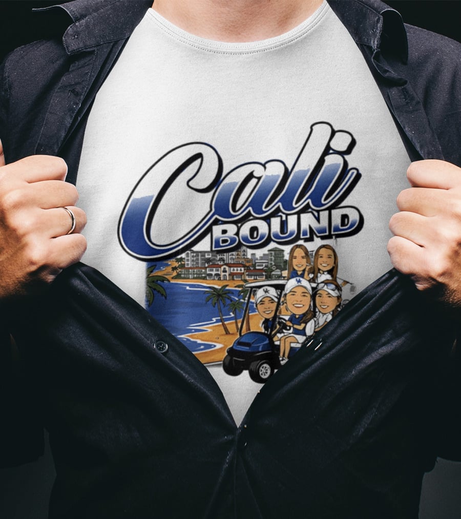 Kentucky Wildcats Women's Golf Cali Bound Team Caricature NCAA T-Shirt