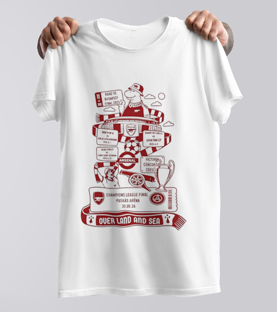Puskás Aréna League Final Over Land And Sea Iconic Football T-Shirt