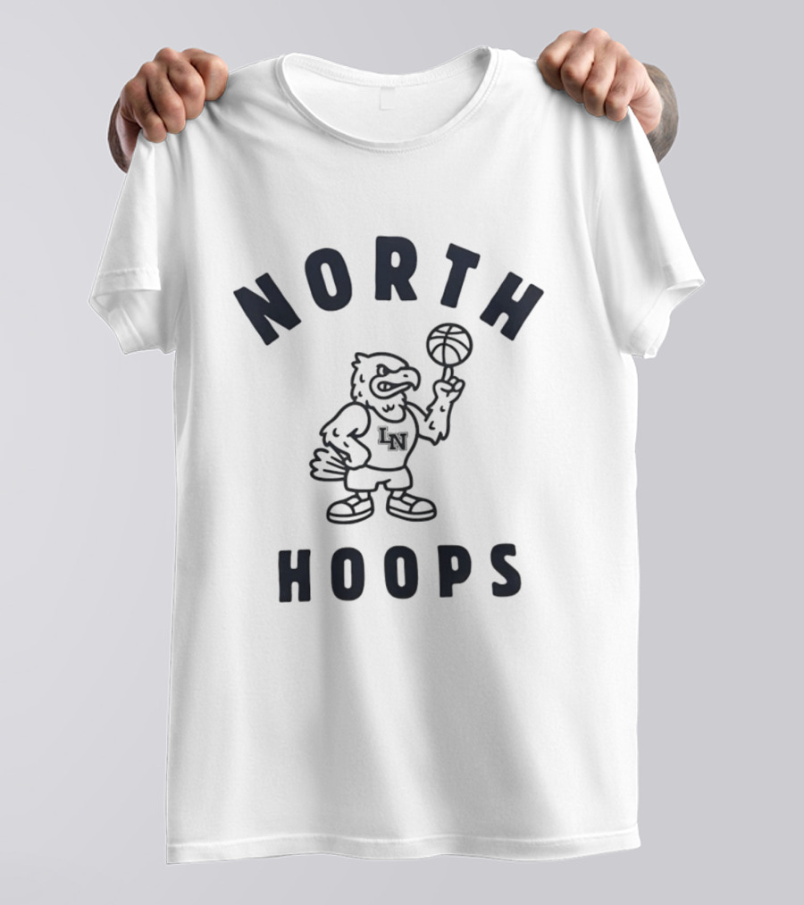 North Hoops Eagle Mascot Basketball T-Shirt