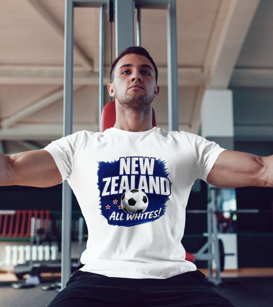 New Zealand All Whites Soccer Team Stars And Ball T-Shirt