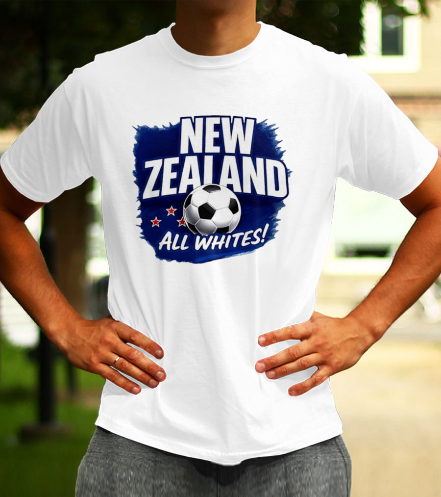 New Zealand All Whites Soccer Team Stars And Ball T-Shirt