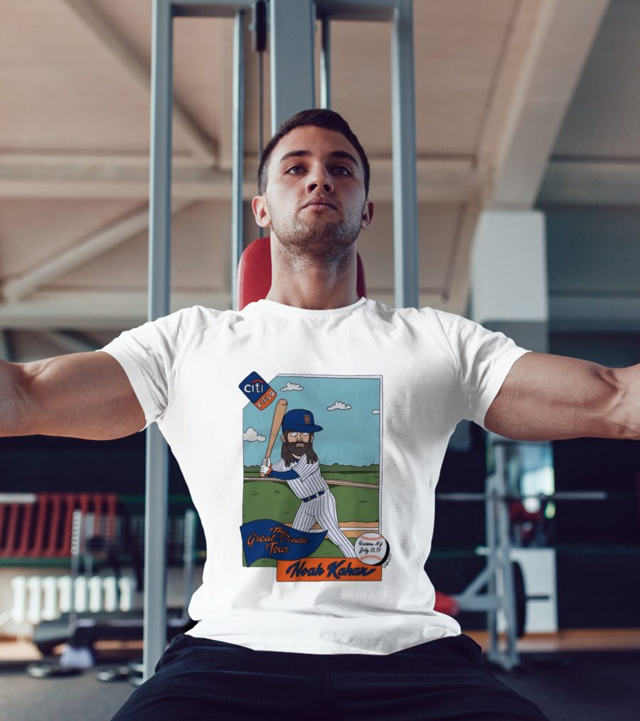 Noah Kahan The Great Divide Tour Citi Field New York Mets Cartoon Baseball July 18 19 T-Shirt