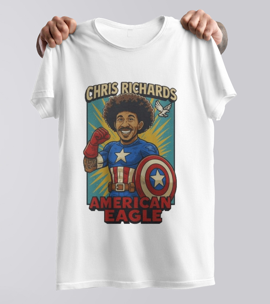 Chris Richards American Eagle Captain Star Shield Superhero T-Shirt