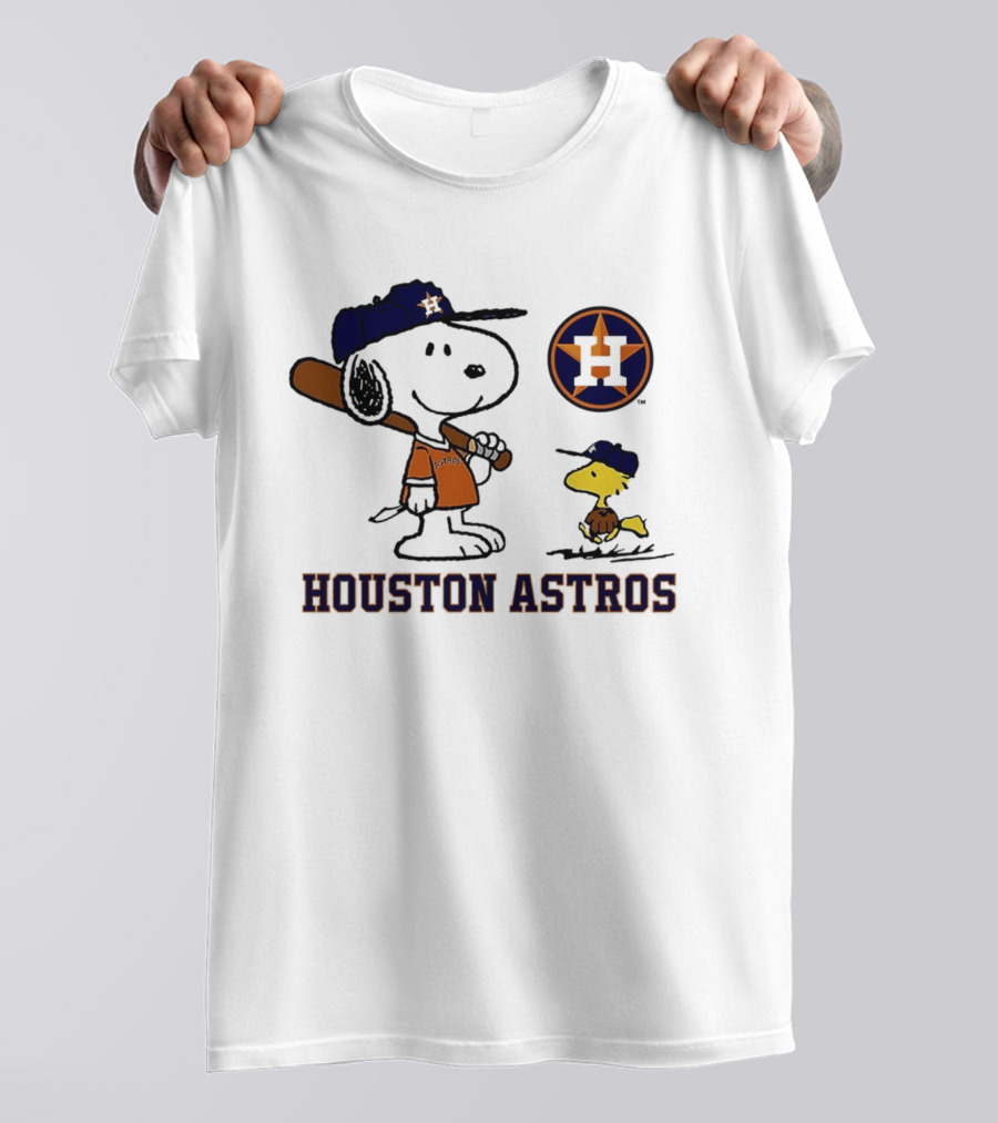 Snoopy Woodstock Houston Astros Baseball Peanuts 2025 T-Shirt