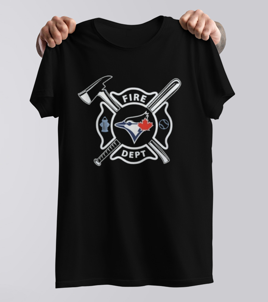 2026 Blue Jays Fire Dept Baseball Crossed Axe Bat Hydrant T-Shirt