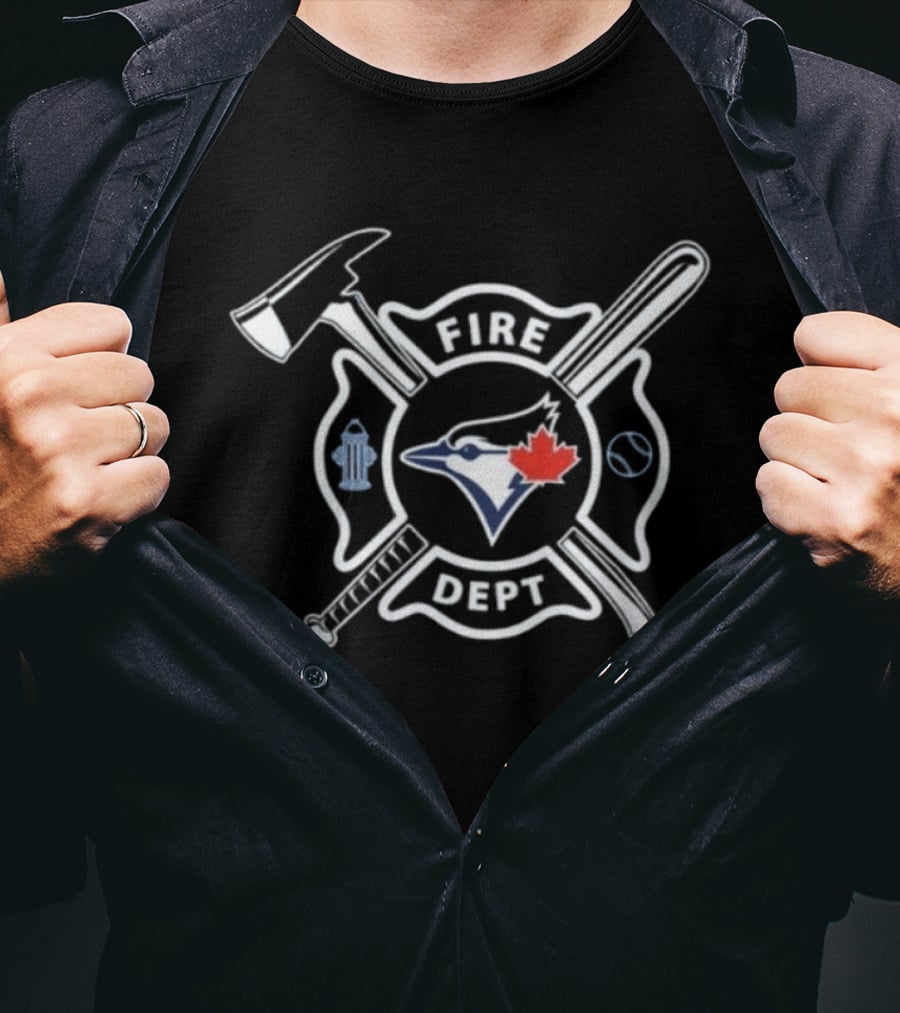 2026 Blue Jays Fire Dept Baseball Crossed Axe Bat Hydrant T-Shirt