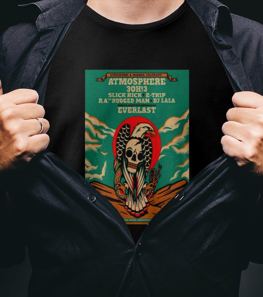 Atmosphere Friends Colorado 2026 Red Rocks Amphitheatre Morrison Concert Slick Rick Everlast 30h13 T-Shirt