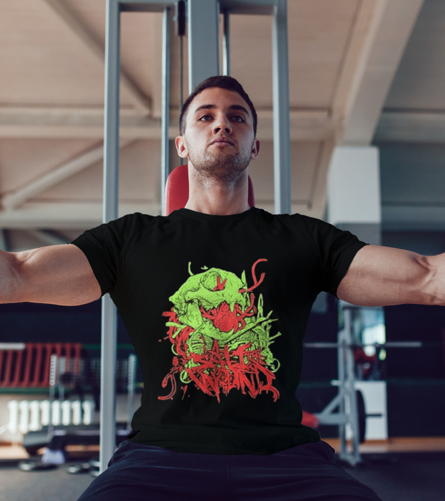 Boot And Annoy Skull Acid Green Red T-Shirt