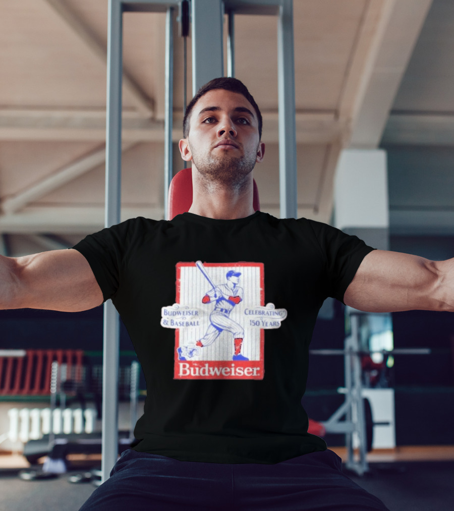 Budweiser Baseball Celebrating 150 Years Vintage Iconic Batter T-Shirt