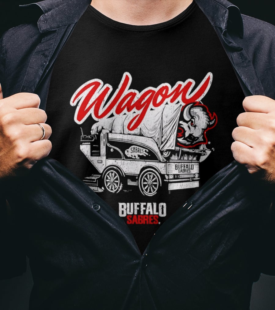 Buffalo Sabres Wagon Defender Retro Team Spirit T-Shirt