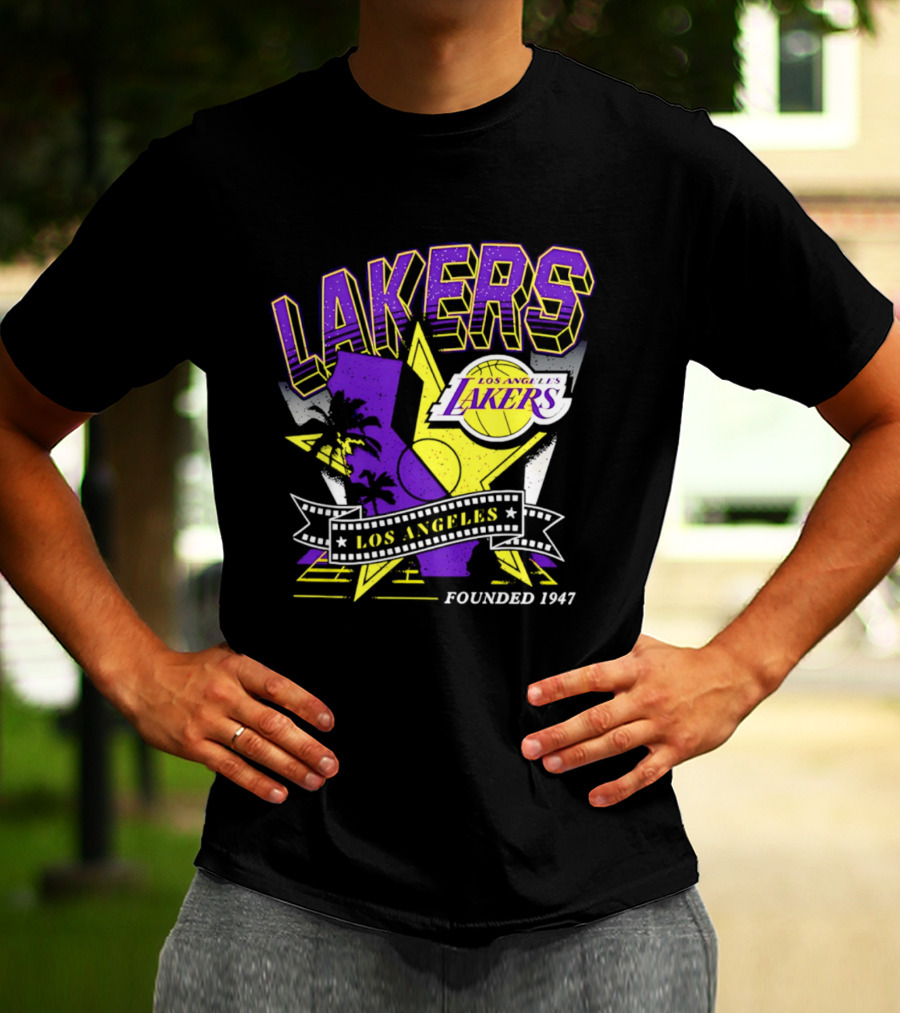 Los Angeles Lakers Founded 1947 NBA Team California Map T-Shirt