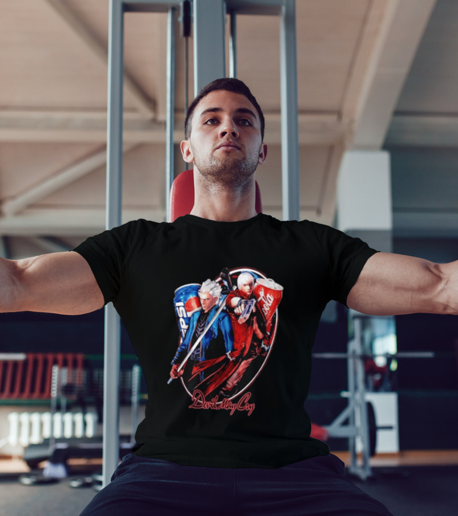 Devil May Cry Dante Vergil Pepsi Coca Cola Drink Battle T-Shirt